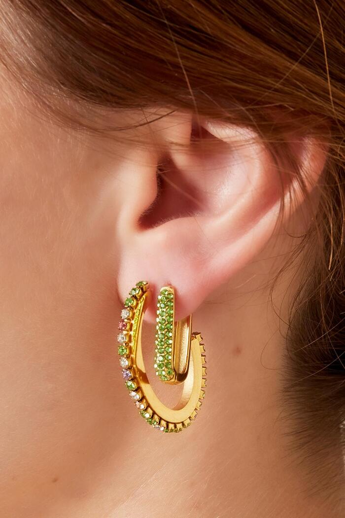 Earrings Shimmer Spark Gold Stainless Steel Immagine4